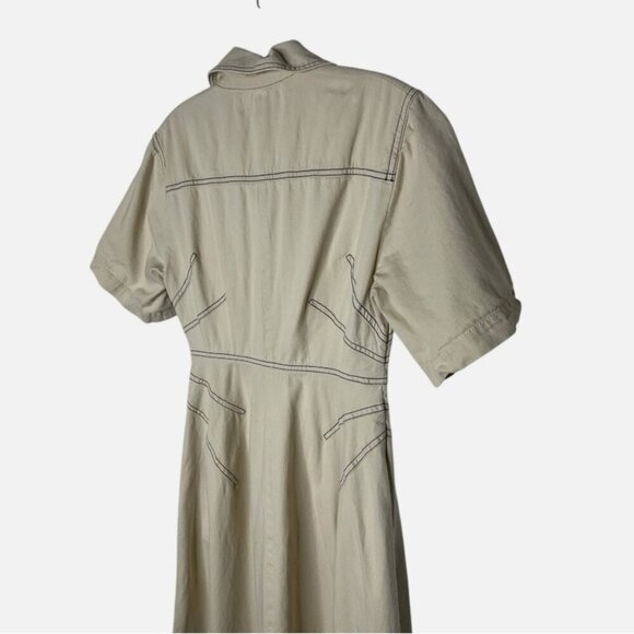 Rosetta Getty Bone Shirtdress Size 2 **READ FLAW** - Picture 3 of 7